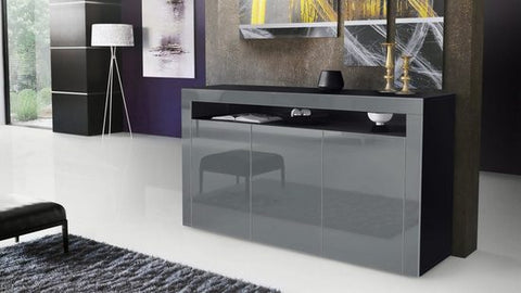 Sideboard Valencia - Black Matt / Various Front Colors