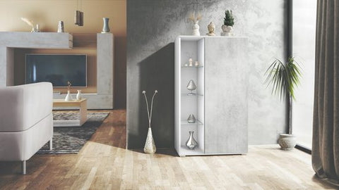 Storage Unit "Davos" in White Matt Body/Various Color Fronts