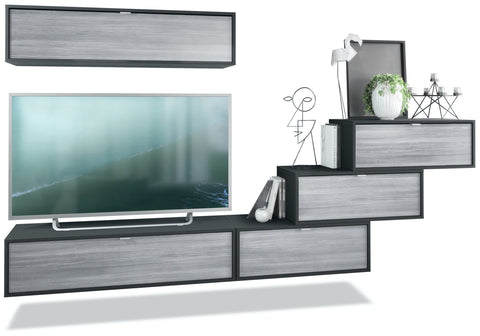 Wall Unit "Lana V1" with Black Body + Various Color Fronts