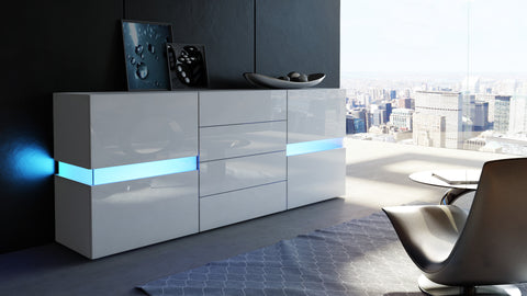 Sideboard "Flow" in White High Gloss