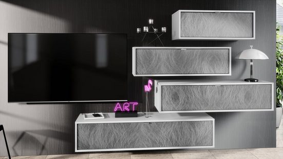 Wall Unit "Lana V2" with Black Body + Various Color Fronts
