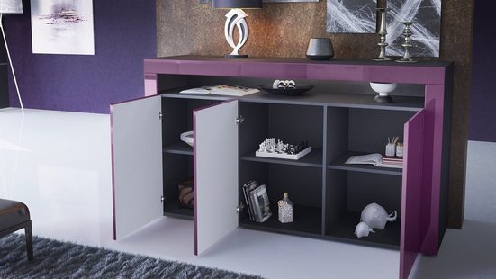 Sideboard Valencia - Black Matt / Various Front Colors