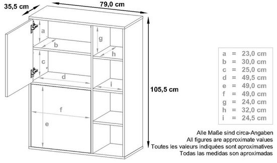 Highboard "Cuba V1" in White Matt