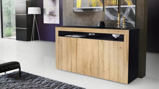 Sideboard Valencia - Black Matt / Various Front Colors