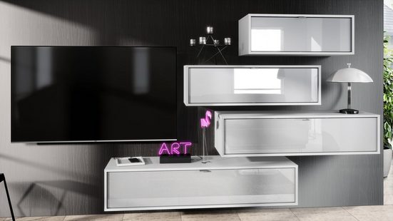Wall Unit "Lana V2" with Black Body + Various Color Fronts