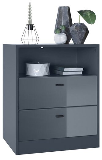 Storage Unit "Pinio V2" in Black/Fronts in Various Colors