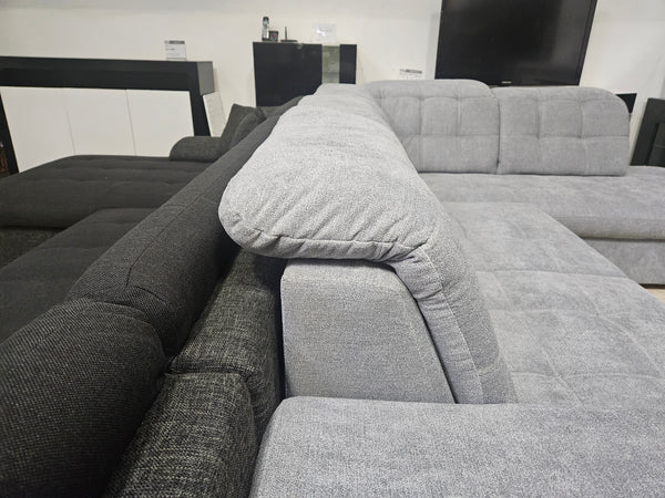 Sectional "Nelson" in Gray + Bed Function/Storage