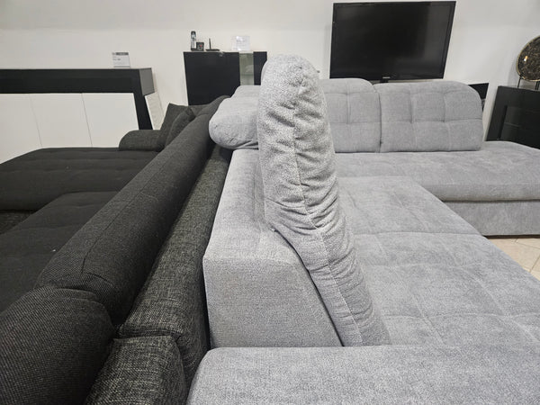 Sectional "Nelson" in Gray + Bed Function/Storage