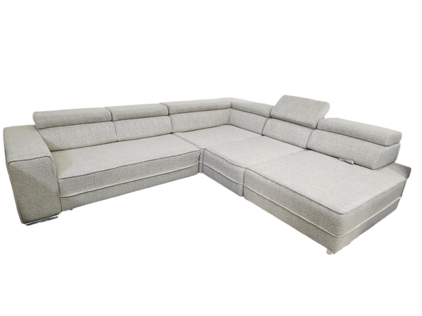 Sectional "Olimp" in Beige Fabric + Bed Function