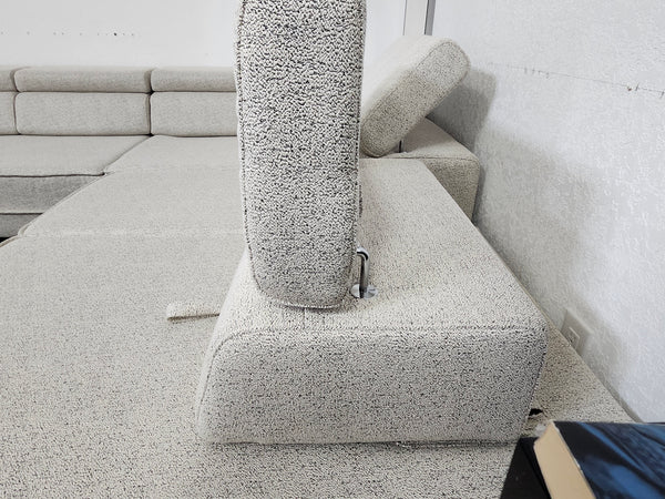 Sectional "Olimp" in Beige Fabric + Bed Function