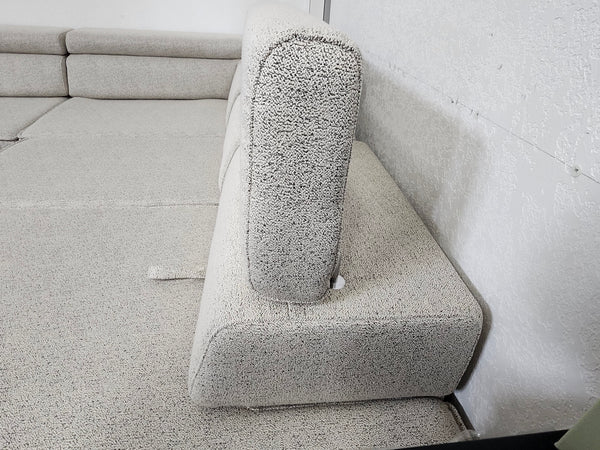 Sectional "Olimp" in Beige Fabric + Bed Function