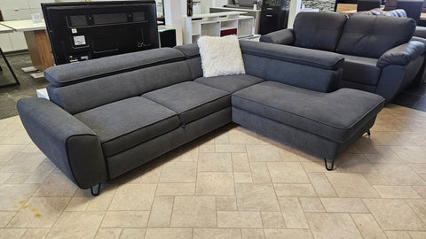Sectional "Lola" in Dark Anthrazit + Bed Function