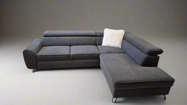 Sectional "Lola" in Dark Anthrazit + Bed Function