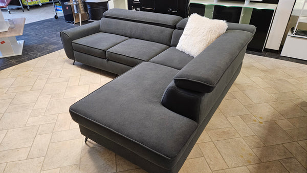 Sectional "Lola" in Dark Anthrazit + Bed Function