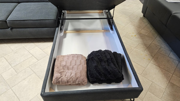 Sectional "Lola" in Dark Anthrazit + Bed Function