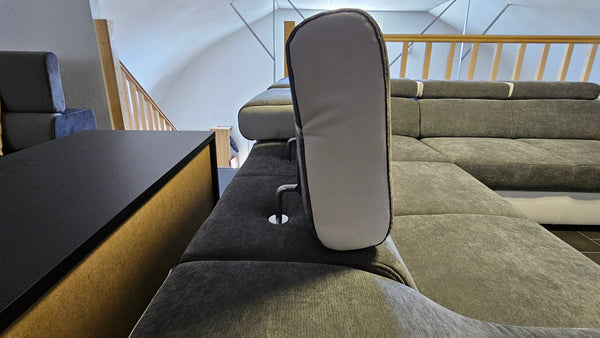 Sectional "Ewa II" in Gray/White + Bed Function