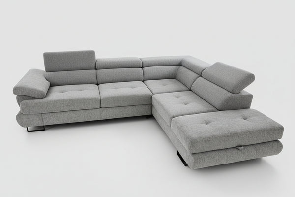 Sectional Luton in Grey Fabric