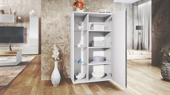 Storage Unit "Davos" in White Matt Body/Various Color Fronts