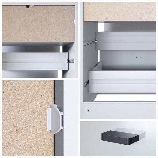 Storage Unit "Pinio V2" in White/Fronts in Various Colors