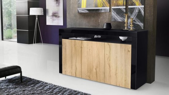 Sideboard Valencia - Black Matt / Various Front Colors
