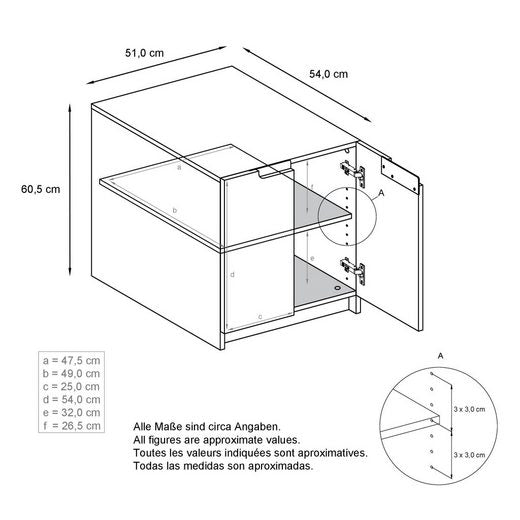Office Storage Unit "Logan" in White / Fronts in Various Colors