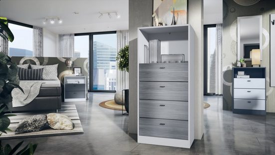 Storage Unit "Pinio V4" in White/Fronts in Various Colors