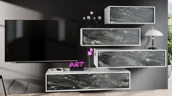 Wall Unit "Lana V2" with Black Body + Various Color Fronts