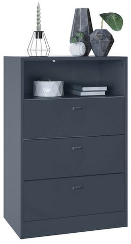 Storage Unit "Pinio V3" in Black/Fronts in Various Colors