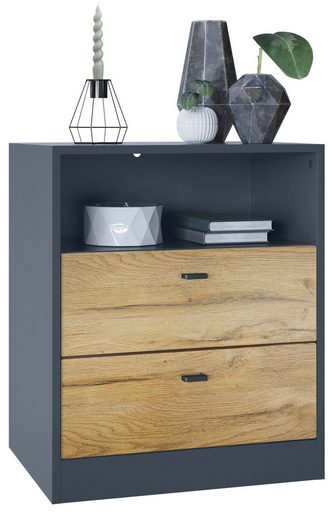 Storage Unit "Pinio V2" in Black/Fronts in Various Colors