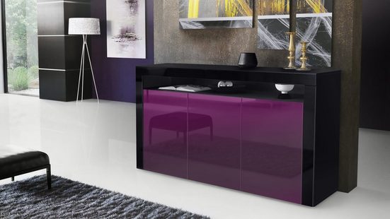 Sideboard Valencia - Black Matt / Various Front Colors