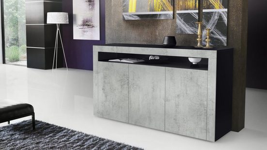 Sideboard Valencia - Black Matt / Various Front Colors