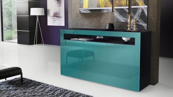 Sideboard Valencia - Black Matt / Various Front Colors