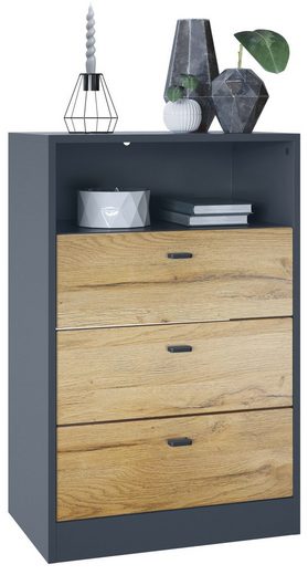 Storage Unit "Pinio V3" in Black/Fronts in Various Colors