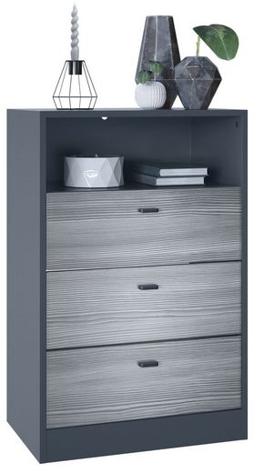 Storage Unit "Pinio V3" in Black/Fronts in Various Colors