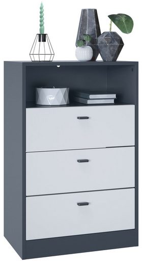 Storage Unit "Pinio V3" in Black/Fronts in Various Colors