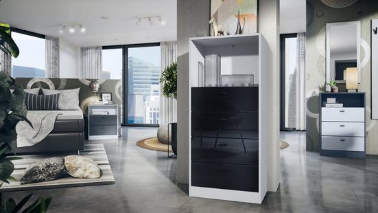 Storage Unit "Pinio V4" in White/Fronts in Various Colors