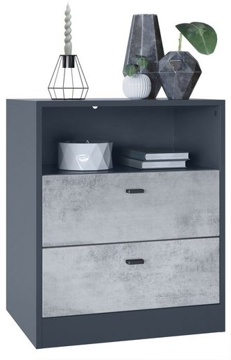 Storage Unit "Pinio V2" in Black/Fronts in Various Colors