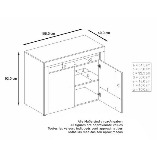 Storage Unit "Valencia" - in Black / Various Front Colors