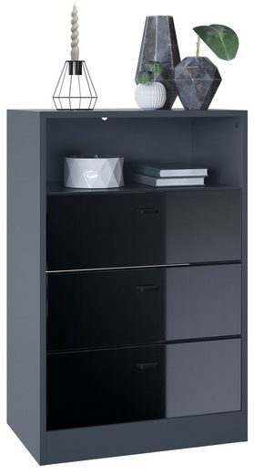 Storage Unit "Pinio V3" in Black/Fronts in Various Colors