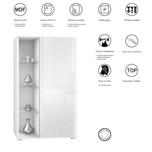 Storage Unit "Davos" in White Matt Body/Various Color Fronts