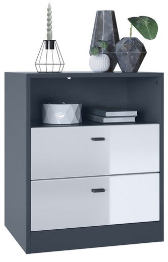 Storage Unit "Pinio V2" in Black/Fronts in Various Colors
