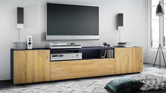 TV Stand Mogan in Black / Various Front Color