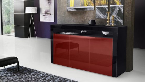 Sideboard Valencia - Black Matt / Various Front Colors