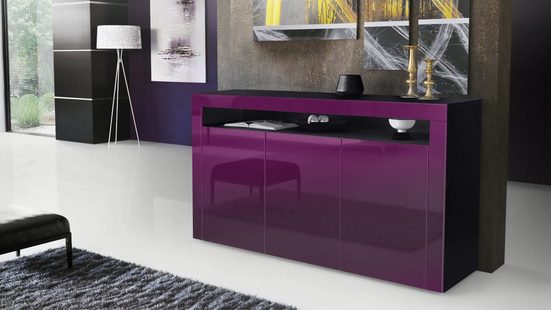Sideboard Valencia - Black Matt / Various Front Colors