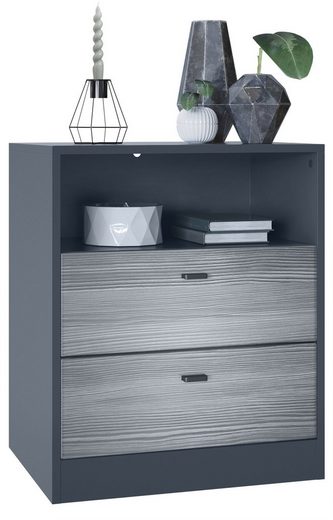 Storage Unit "Pinio V2" in Black/Fronts in Various Colors