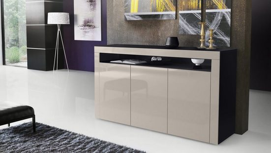 Sideboard Valencia - Black Matt / Various Front Colors