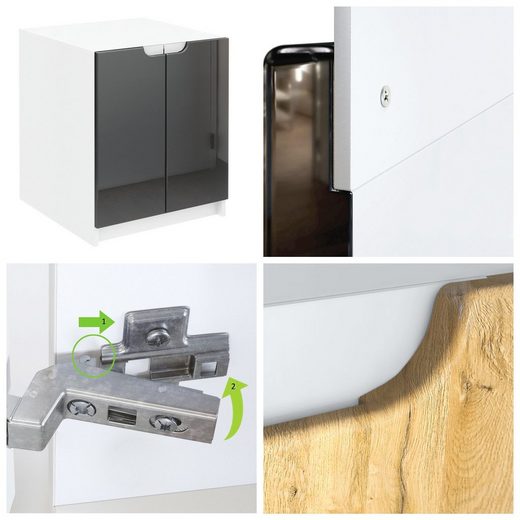 Office Storage Unit "Logan" in White / Fronts in Various Colors