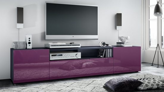TV Stand Mogan in Black / Various Front Color