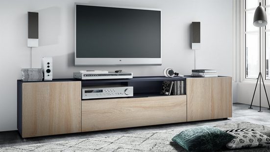 TV Stand Mogan in Black / Various Front Color