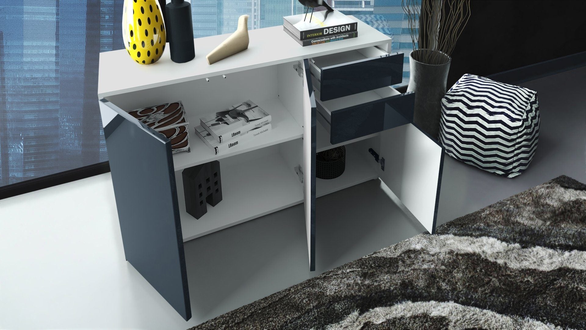 Drawers Vladon Shoe Cabinet Storage Cabinet Ben V3 In White – Josy